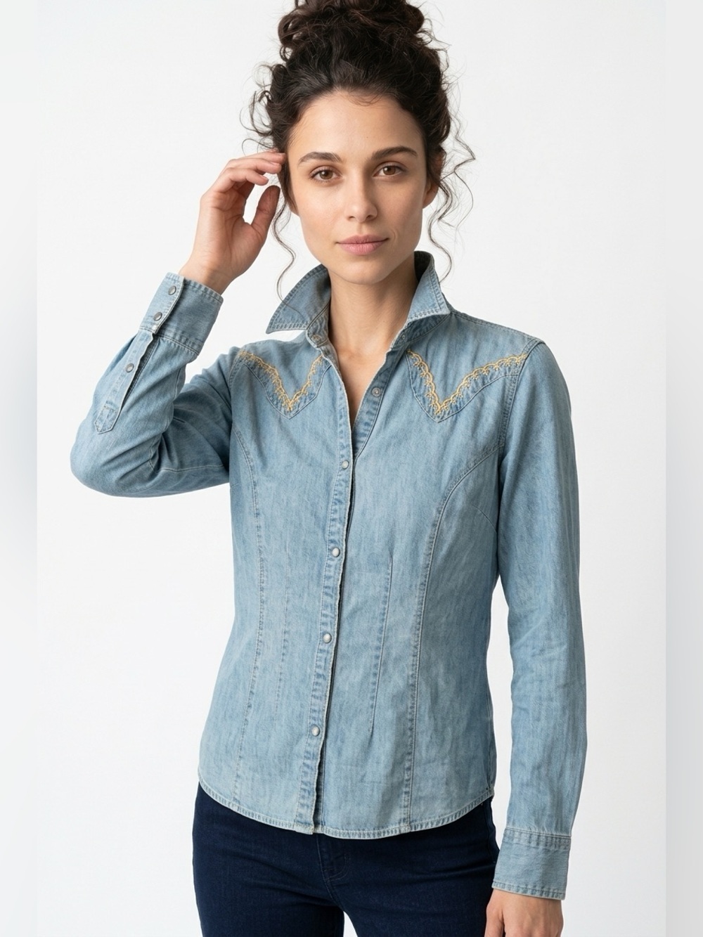 Wrangler embroidered denim shirt